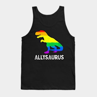 LGBT Ally Allysaurus Dinosaur Pride Month Tank Top